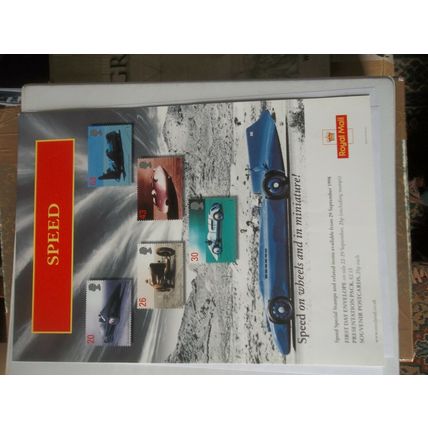 ROYAL MAIL A4 POST OFFICE POSTER 1998 SPEED BLUEBIRD