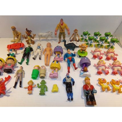 Lot of Vintage Hard Plastic Figures - Peanuts, Muppets, Superman, Disney, Tarzan
