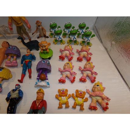 Lot of Vintage Hard Plastic Figures - Peanuts, Muppets, Superman, Disney, Tarzan
