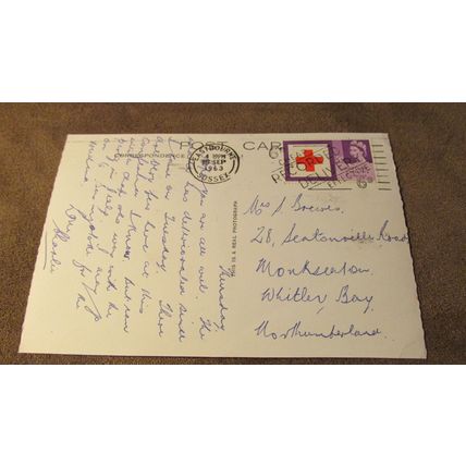 1960s Real Photo Postcard - Eastbourne Scenes Sussex - Red Cross stamp