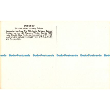 R055388 Postcard. Bobsled. Elizabethtown Nursery School
