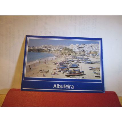 BEACH, ALBUFEIRA, ALGARVE, PORTUGAL used postcard 1989 pm =