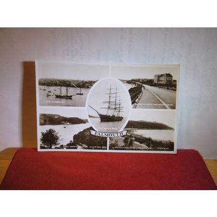 multiview, FALMOUTH, CORNWALL used vintage postcard RP 1937 stamp =