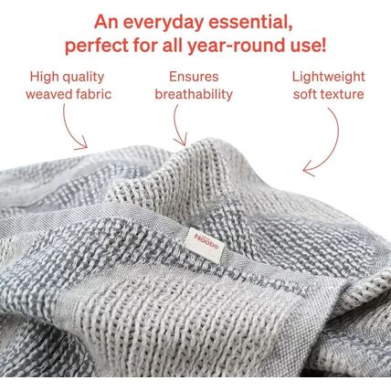 Love Noobs Baby Blanket 100% Organic Cotton Unisex muted tones non-toxic
