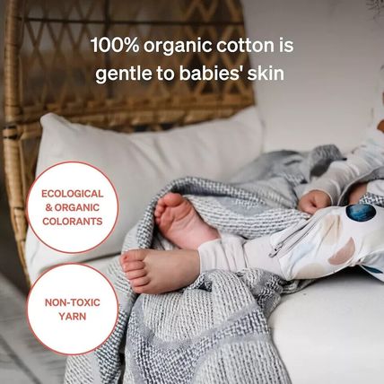 Love Noobs Baby Blanket 100% Organic Cotton Unisex muted tones non-toxic