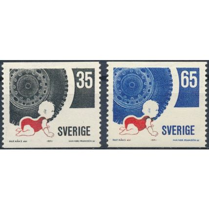 Road Safety - Sweden 1971 - NM H - MiNr 721/2