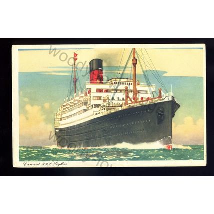 LS2577 - Cunard Liner - Scythia - Artist Kenneth Shoesmith - postcard