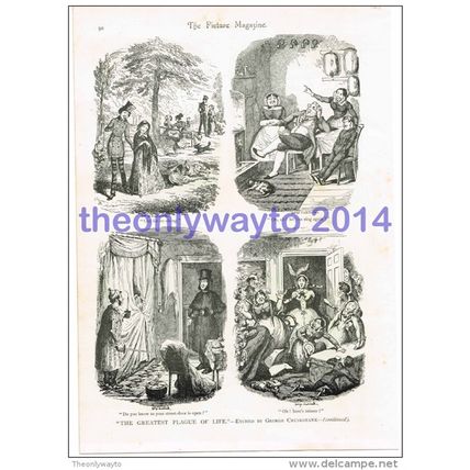 Greatest Plague of Life (3), George Cruikshank, Book Illustration, c1895