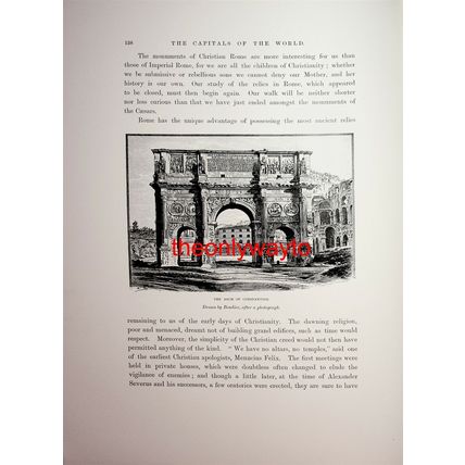 Arch Of Constantine, Rome, Italy, Book Illustration (Print), 1892