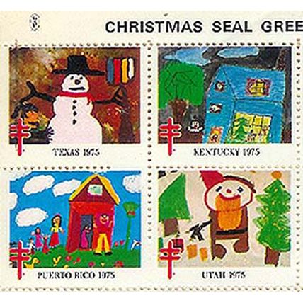 Mint Sheet of 1975 Christmas Seals