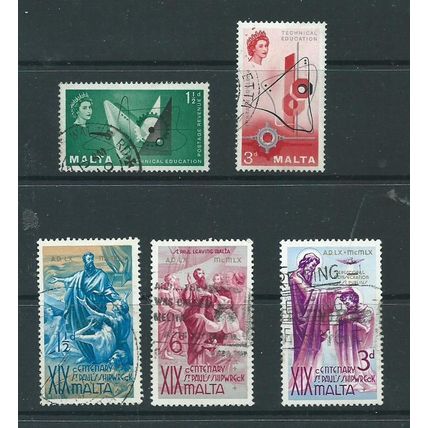 malta stamps used small selection sg286 sg 286 sg295 sg 295 from 2 sets 5 items