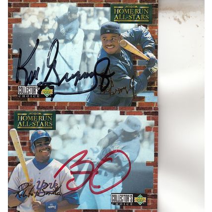 KEN GRIFFEY JR & BOBBY BONILLA AUTO 1994 MARINERS & METS HOF WORLD CHAMPION