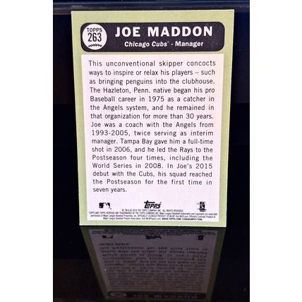 JOE MADDON 2016 TOPPS HERITAGE BASEBALL CARD #263