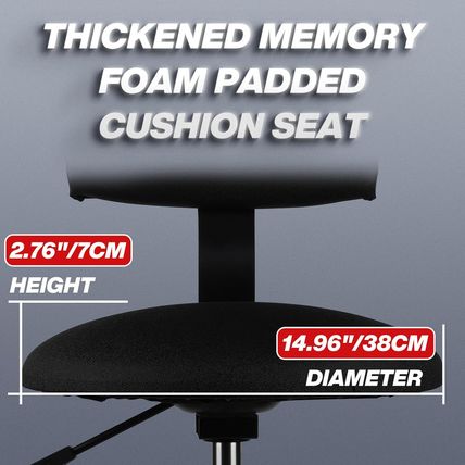 Shop Stool with Backrest, Mechanic Garage Stool for Workshop, Adjustable Stool C