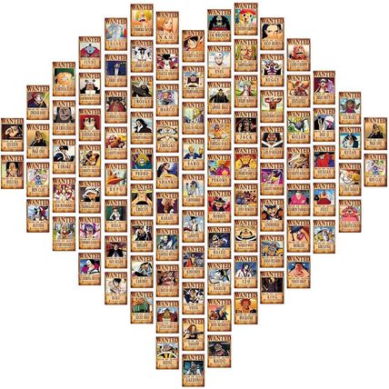 Set of 100 Anime One Piece Wanted Poster Postcards Luffy Zoro Sanji Nami Usopp C
