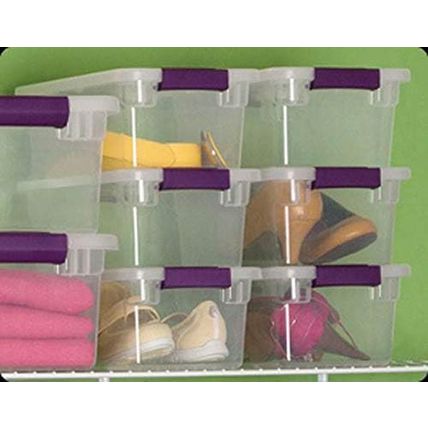 Sterilite 6 Qt Clearview Latch Storage Box, Stackable Bin with Latching Lid, Pla