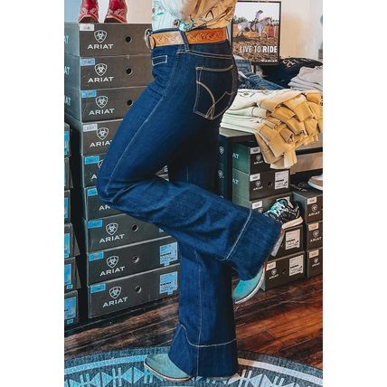 Sail Blue Center Seam Deep Wash Straight Jeans