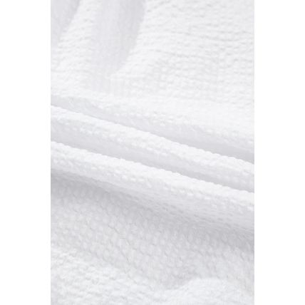 White Striped Ruffle Short Bubble Sleeve Shirt