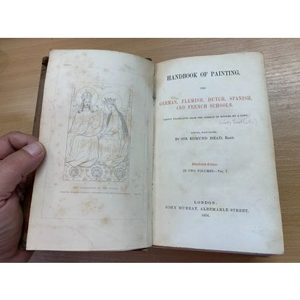 1854 "HANDBOOK OF PAINTING" 1ST EDITION ILLUSTRATED VOL 1 HARDBACK BOOK (P3)