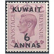 Kuwait 1948 SG70 6as on 6d Purple Mounted Mint