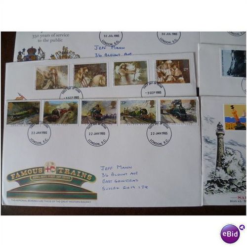 1985 GB Collection year set of 8 illustrated first post office day covers
