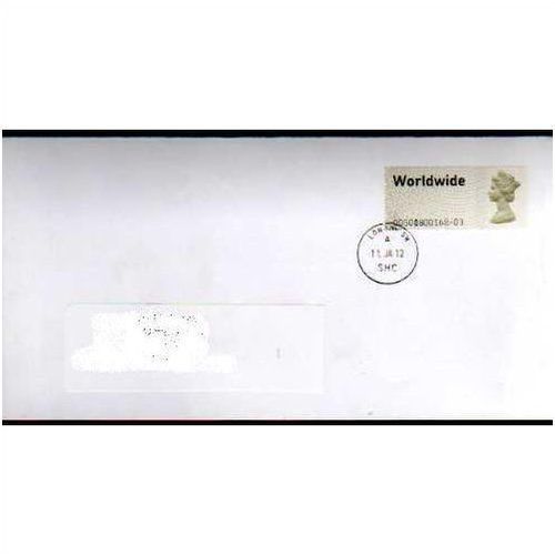 2012 'WORDWIDE' 'POST & GO' (10gr ERROR )(MACHIN) COVER (EBID9149)