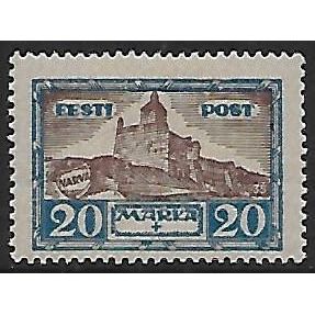 Mi 66: 20 Mk. + 20 Mk. blue/lilac-brown Welfare Fund: City Views.