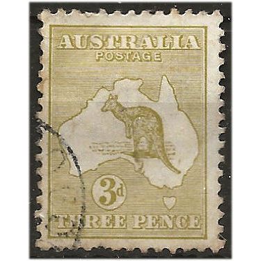 Australia 1915 SG37 3d Yellow-Olive Fine Used .. ..