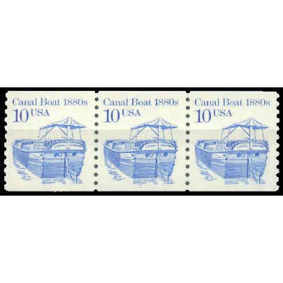 2257 10c Canal Boat Fine MNH Dry Gum PNC 1/3 W1362