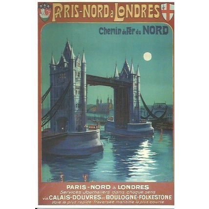 Advertising PARIS-NORD a LONDRES Tower Bridge Postcard (Mayfair FC 313)