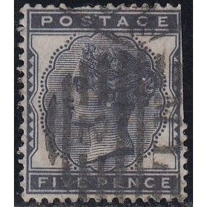 GB, 1880-81 5d indigo, SG 169 (Scott #85), used filler