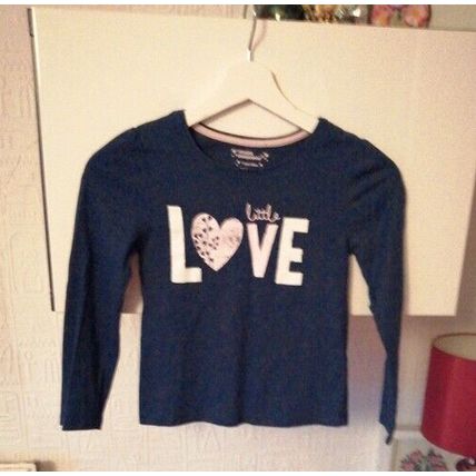 Girls Blue Love Long Sleeve Top Age 7-8 By Young Dimension