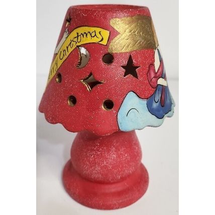 Vintage Ceramic Christmas Santa Fairy Light Tea Candles 5 3/4"