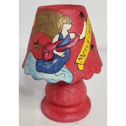 Vintage Ceramic Christmas Santa Fairy Light Tea Candles 5 3/4"