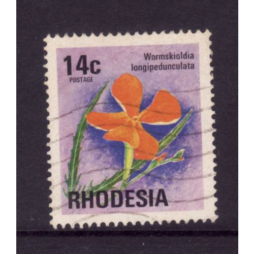RHODESIA 1974 SG 500 14c WILD PIMPERNEL FINE USED#2