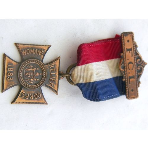 FCL WOMAN'S RELIEF CROSS 1883 MEDAL BY WENDELL VG