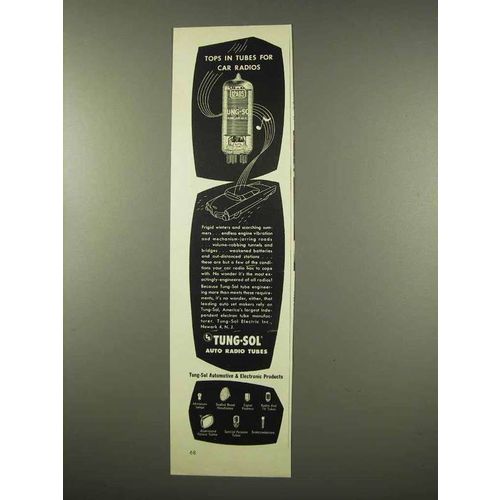 1956 Tung-Sol Electron Tubes Ad - Tops for Car Radios