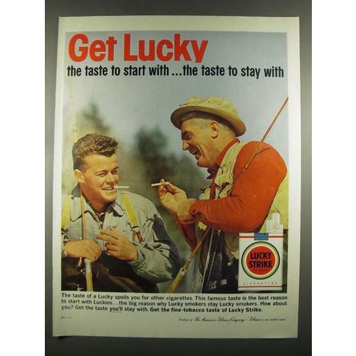 1963 Lucky Strike Cigarettes Ad - Get Lucky