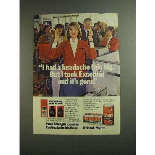1984 Excedrin Medicine Ad - Had a Headache This Big