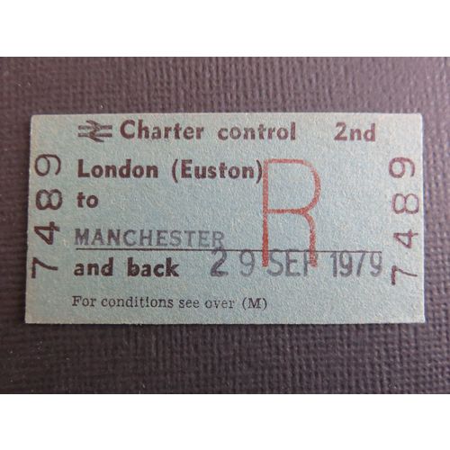 British Railways BR Charter Control London Euston-Manchester 1979 Ticket