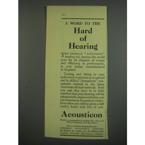 1949 Acousticon Hearing Aid Ad - A word to the hard of hearing
