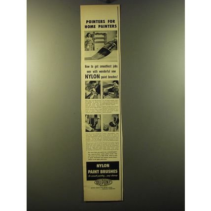 1950 Du Pont Nylon Paint Brushes Advertisement- Pointers for home painters