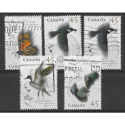 CAN 1995 (SET) 'MIGRATORY WILDLIFE' (5v)FINE USED (EBID71-332)