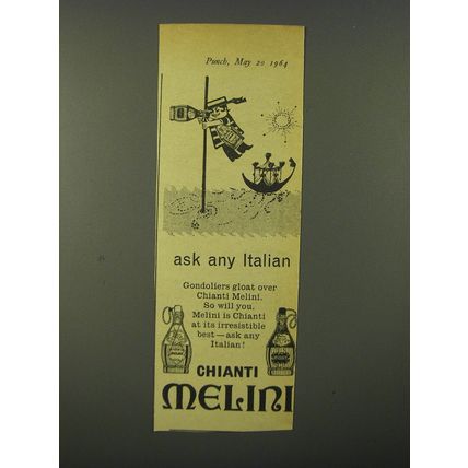 1964 Chianti Melini Wine Ad - Ask any Italian