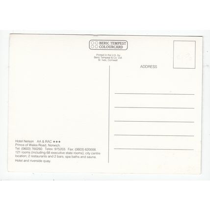 Nelson Hotel Norwich Modern Postcard N78