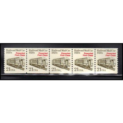 2265 21c Mail Car Very Fine MNH Dry Gum PNC 2/5 X1284