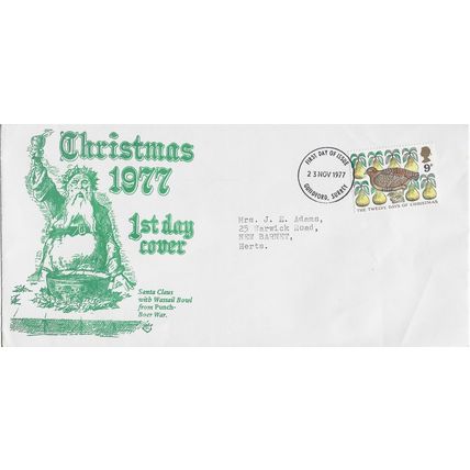 GB 1977 Christmas single stamp FDC Bournemouth pm