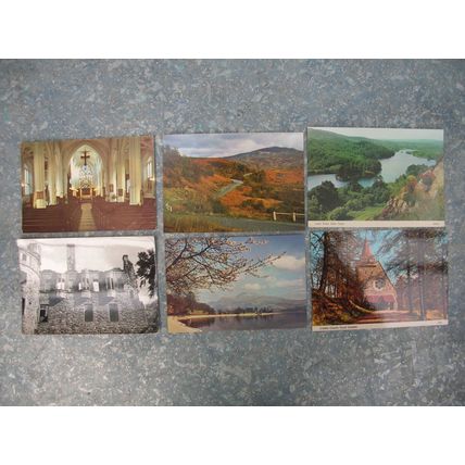 6 old Scottish (Scotland) Postcards – Huntly Castle, Loch Trool, Trossachs etc.