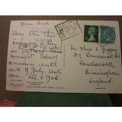 multiview, LOCH LOMOND, SCOTLAND used postcard 1974 pm good luck kittens =