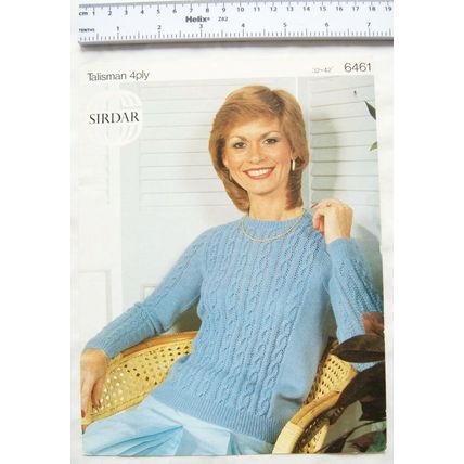 Vintage: Sirdar 6461 sweater, 4 ply, 32-42 inch, 81-107 cm
